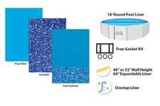 18' Round Overlap 60" Expandable Swimming Pool Liner - Choose Gauge & Pattern