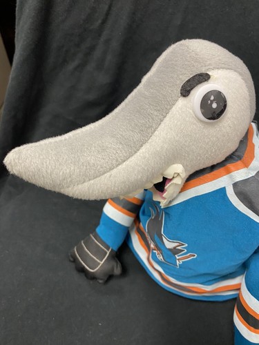 SJ Sharkie San Jose Sharks mascot stuffed plush Hand Puppet 11" FREE SHIP - Picture 2 of 12
