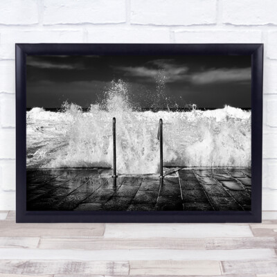 I need the sea Water Splash Meer Ozean Leiter Bars Metall Welle Wandbild Kunstdruck