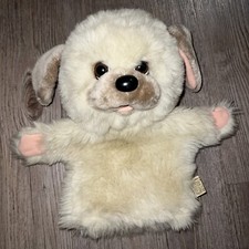 1980s Vintage Applause Furry Puppy Dog Plush Hand Puppet Wallace Berrie 1985 EUC