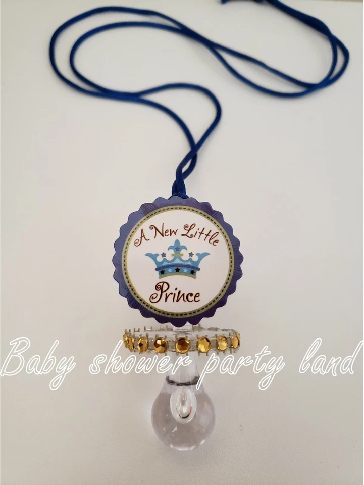 Prince Baby Shower decoration | 12 Pacifier Necklaces Favors It's a Boy | Game   - Image 3 of 4
