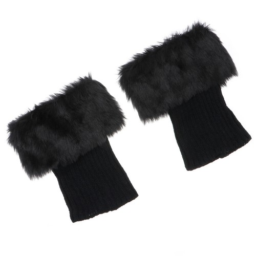 Women Boot Cuffs Faux Fur Cuffs Winter Woolen Sock Leg Boot Socks Short - Picture 6 of 12