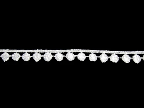 Unotrim 3/8 inches White and Ivory Circle Dot Venice Lace Trim By Yardage