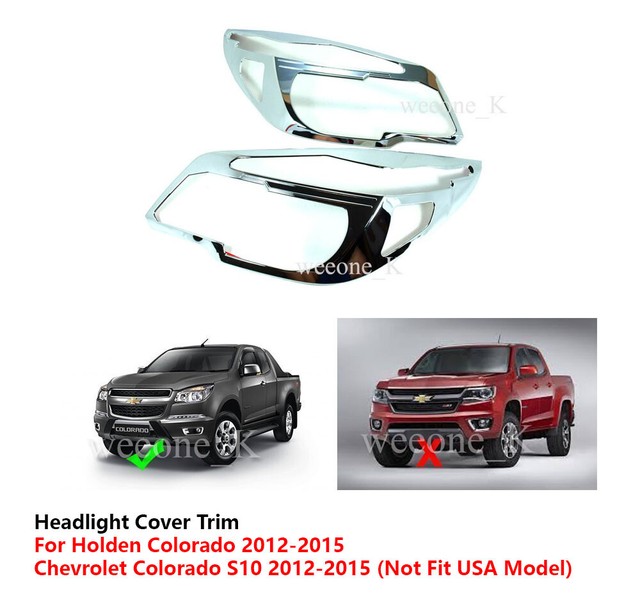 CHROME HEADLIGHT COVER TRIM USE FOR CHEVROLET COLORADO 2012 2015 eBay