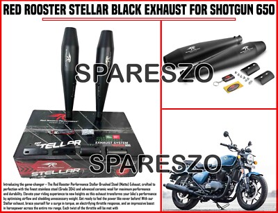 RED ROOSTER STELLAR BLACK EXHAUST FIT FOR ROYAL ENFIELD SHOTGUN 650