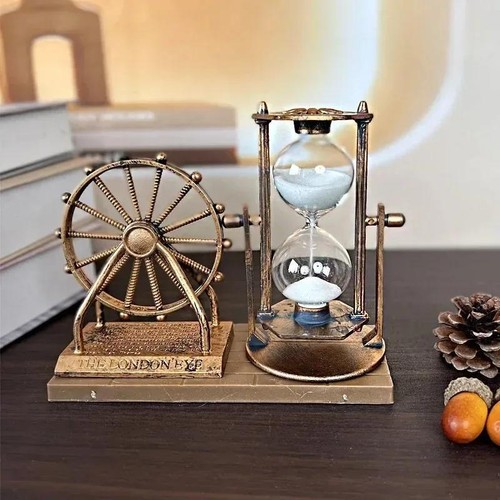 Reloj de Arena con Torre Eiffel Plástico Vintage Pequeño Multicolor Novedad Soporte Libre - Imagen 10 de 28