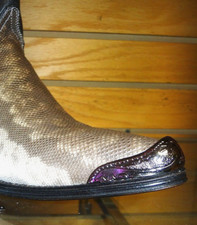 New Pointy Toed Gun Metal Silver Shiny Black Cowboy Boot Tips/Toe Plates Guard
