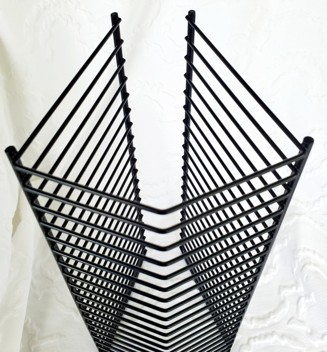 Vintage 90s Metal CD Storage Tower Display Rack 12-in Black- Holds