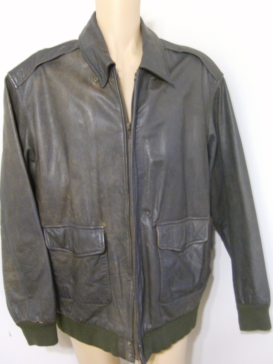 ジャケット・アウター dead stock A-2 real leather bomber Jkt Horsehide A-2 Flight Jacket Seal Brown