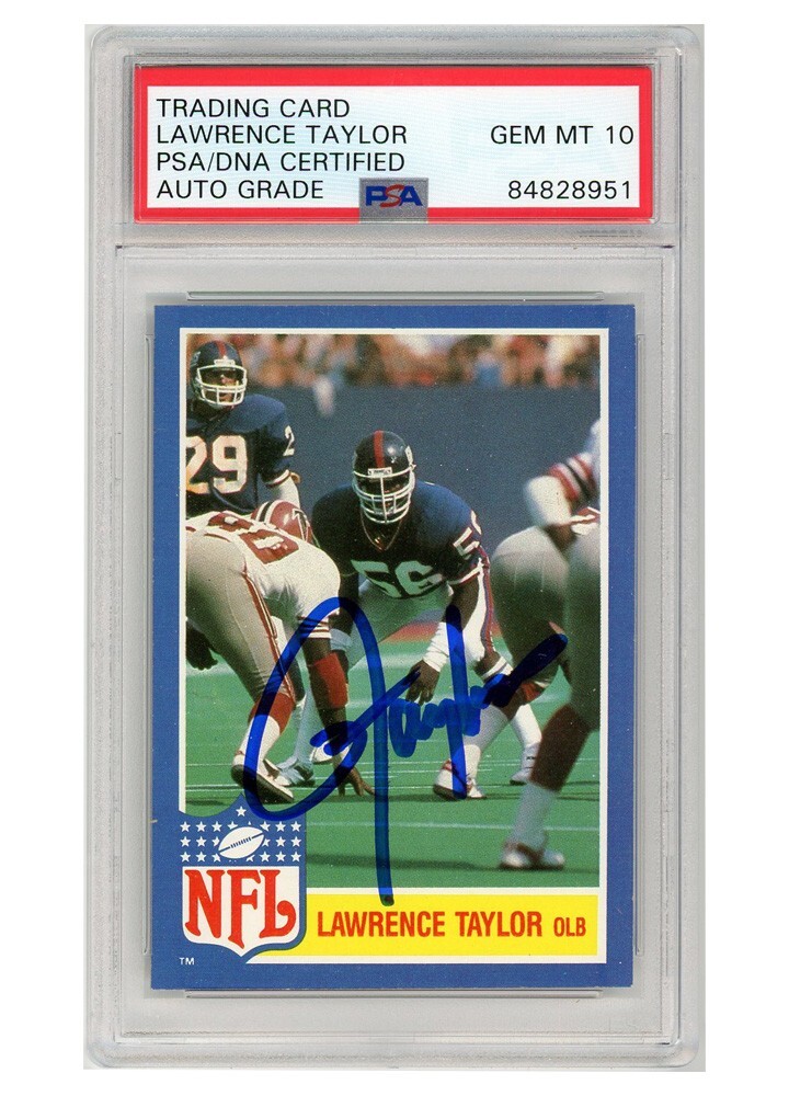 Lawrence Taylor 1984 Topps Star Set Autograph Card #11 PSA/DNA 10