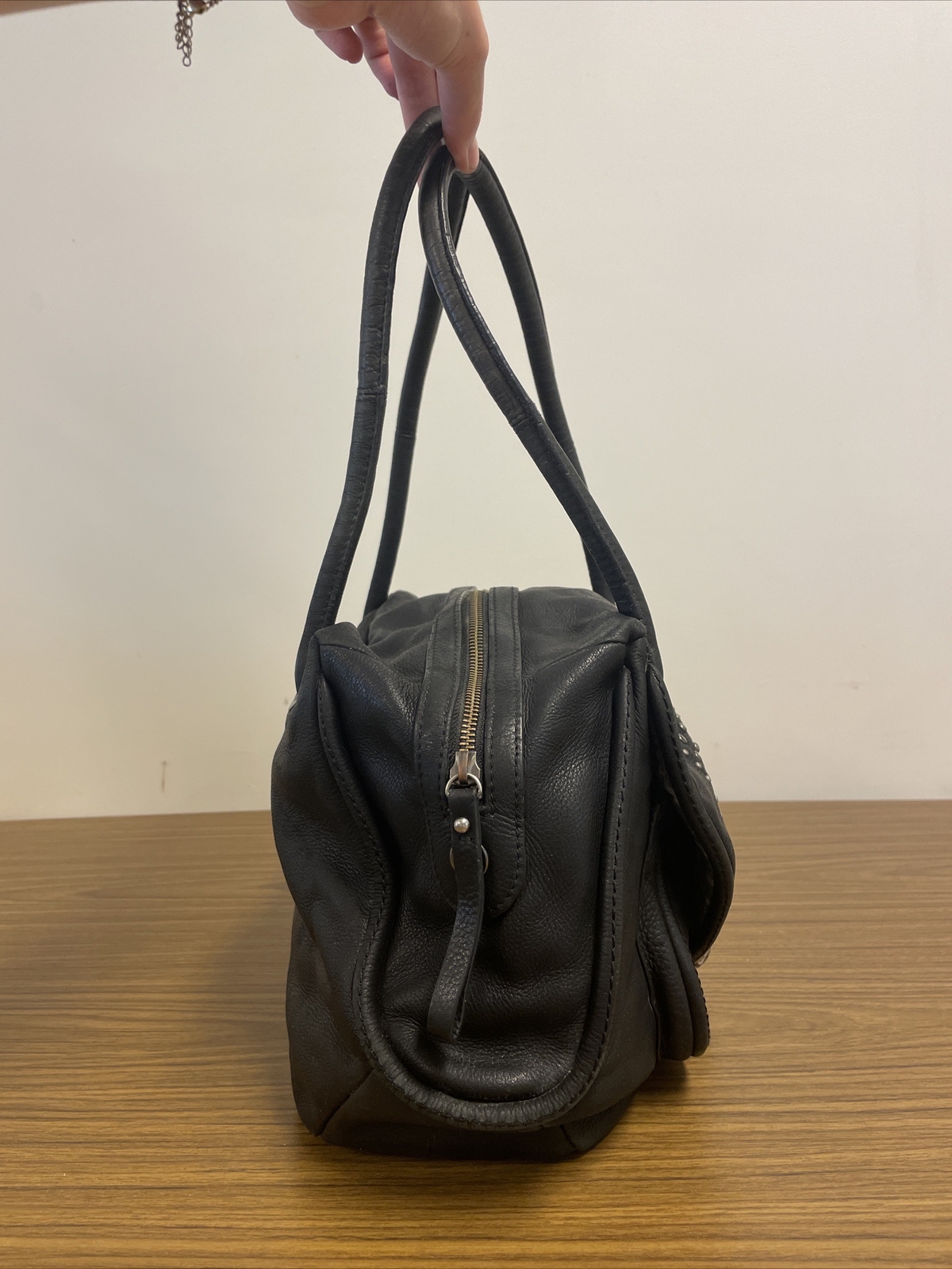MIMCO Black Leather Shoulder Bag Handbag A8 eBay