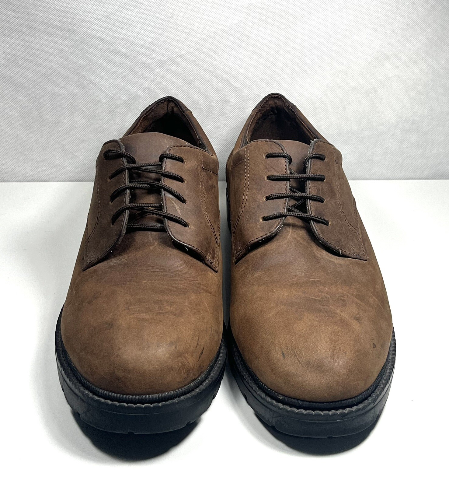 SAOLA Scarpe Oxford Dockers da uomo taglia 10 5 M suola grossa in pelle marrone stringate 090 4058