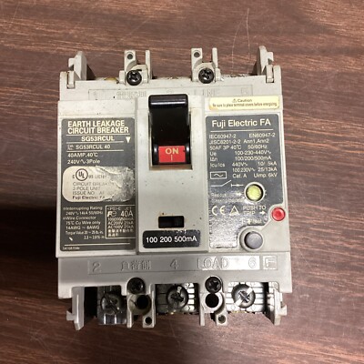 Fuji Electric Earth Leakage Circuit Breaker, SG53RCUL 40       E60
