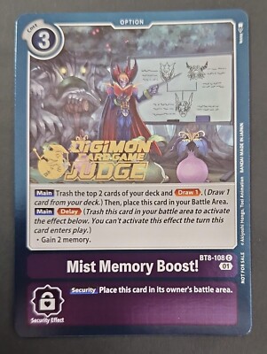 Digimon TCG - Judge Promos - Mist Memory Boost (BT8-108) - ENG NM