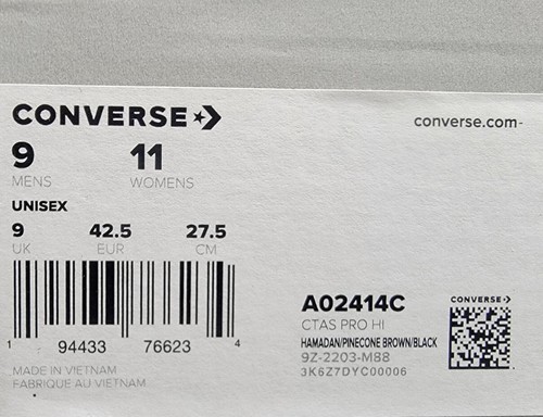 Converse Chuck Taylor All Star Pro High Top Peace Camo Mens Size 9 A02414C New - Picture 7 of 7