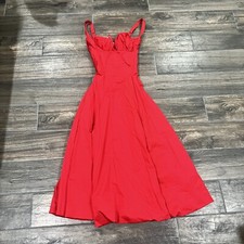 House Of CB Carmen Red Milkmaid Dress Size XS (099)