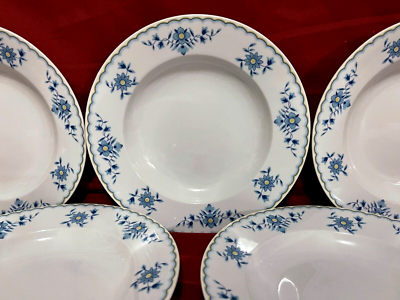 Hutschenreuther Tirschenreuth Germany Set Of 6 Blue Floral Rimmed