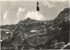 View of Santis Mt. Hotel's Suspension Railway,  Cable Car, Switzerland  Postcard