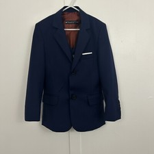 Yuan Lu kids boys suit blazer and vest blue size 7