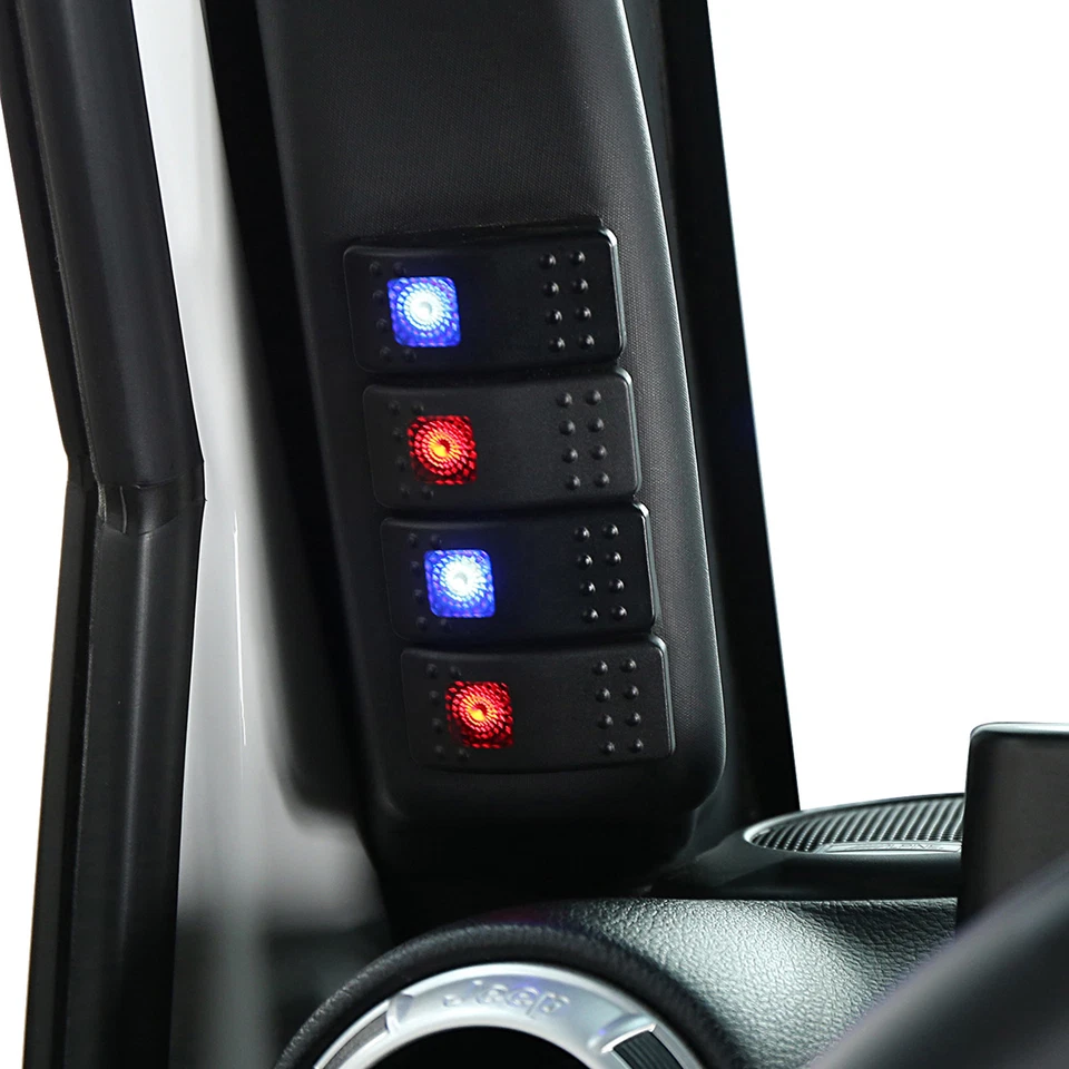 Panel de interruptor de luz Fit Jeep Wrangler JK 2011-2018 pilar A panel de interruptor + interruptor 4x Foto 2 de 4