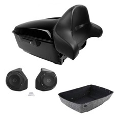 King Trunk Backrest Speakers Fits For Harley Touring Road Street Glide 2014-2026