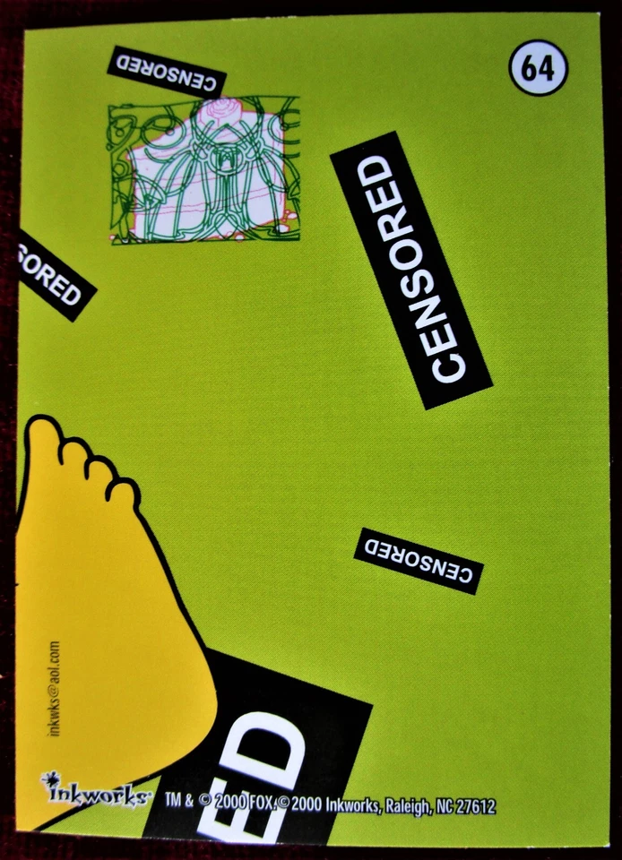 THE SIMPSONS 10th ANNIVERSARY - Card #64 -"CENSORED PATTY & SELMA"-INKWORKS 2000 - Image 2 of 2