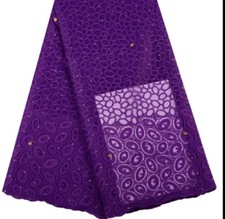 Hot selling African french lace fabric with stones 5 yards