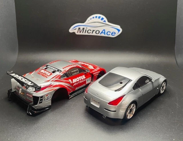 Nissan 350Z Auto Scale 2 body lot Silver Fairlady & Motul GTR Livery - Image 4 of 4
