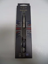 Parker FOUNTAIN PEN JOTTER LONDON INK MED STAINLESS 2031014 BLACK BARREL FRANCE