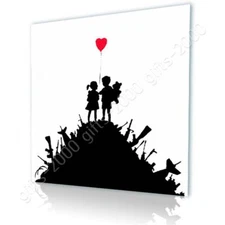 Girl Meets Boy Kids On Guns Hills by Banksy | Canvas (Rolled) | Wall art HD