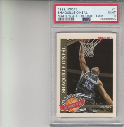 1992 Hoops #1 Shaquille O'Neal Magic's All Rookie Team PSA 9 MINT SUPER HIGH END