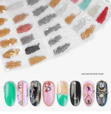 Nail Art Chain Net Jewelry Color Tassel Nail Art Decoration Chain Mixed -Jargod