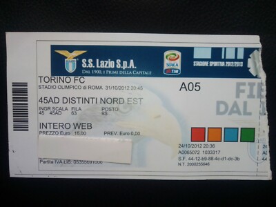 Lazio Rom - FC Turin 2012/13 Serie A  used Ticket PaH Sammler