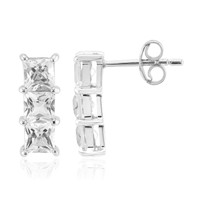 Cavill Ohrringe Damen 925 Silber WeißEr Topas 2,32Ct Prinzess Elegant