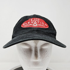 Vintage U2 Elevation Tour 2001 Black Adjustable Hat Cap Band Tour Souvenir