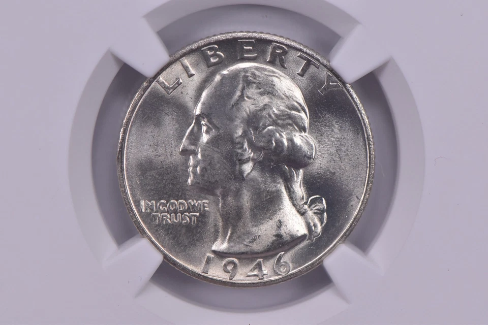 1946-S/S Error Washington Quarter MS65 NGC Special Label *2164 - Image 3 of 4