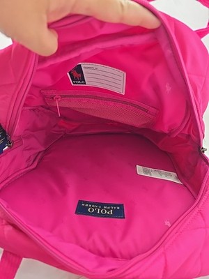 NWT Polo Ralph Lauren Quilted College Pink Padded Laptop Backpack