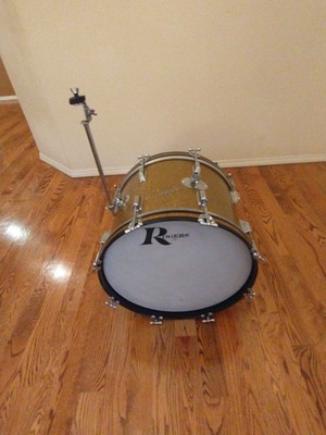 Vintage Rogers Gold Sparkle Holiday14 X 20 Bass Drum, Cleveland Tag, Early 60s !