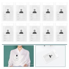 15 Pcs Transparent Plastic Badge Holders Card Sleeve Protector Cover