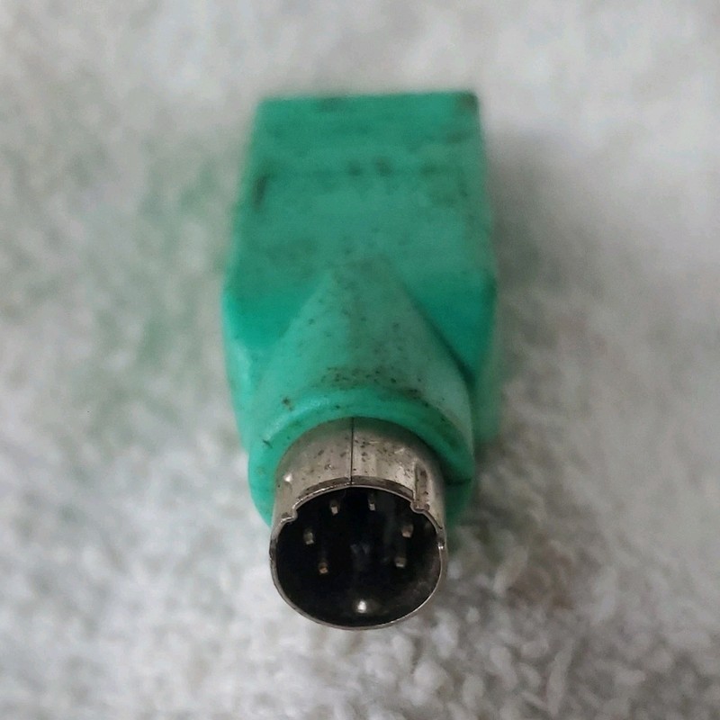 Green PS/2 Male to USB Standard Type A Female Adapter Converter