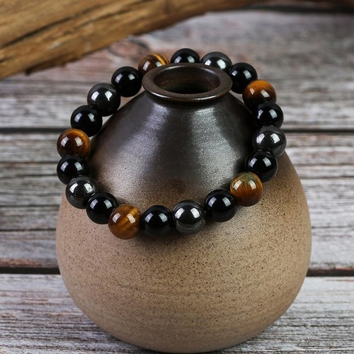 2er Set Schutz Armbänder mit schwarzem Turmalin, Obsidian und Hämatit für Damen 2er Set Schutz Armbänder mit schwarzem Turmalin, Obsidian und Hämatit für Damen