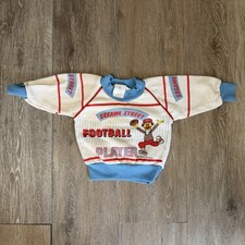 Vintage 90s Sesame Street Football Crewneck Kids Sweatshirt Toddler Size 2T