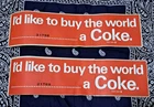 VTG 70s I'd Like To Buy The World A Coke Bumpstersticker Rare Lot Of 2