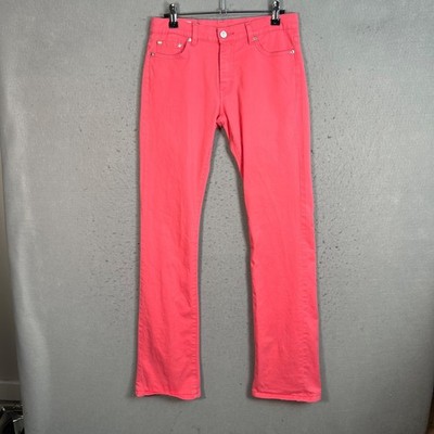Lacoste Womens Size 36 Pink Straight Leg Jeans Cotton Blend