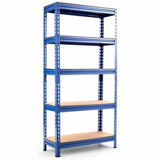 Navy Steel Heavy Duty 5-Tier Adjustable Boltless Garage Storage Shelving Unit 30