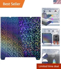 3D Printer Build Plate PEK Steel 310x315mm Rainbow Circles Kaleidoscope