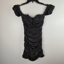 Forever 21 Black Sparkle Off The Shoulder Mini Dress Small Winter Collection