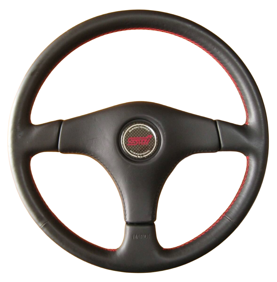 NARDI SUBARUロゴ 純正ステアリング スバルインプレッサ(GC8) Subaru Impreza 22B-STI Genuine NARDI Steering Wheel GC8 Red Stitch
