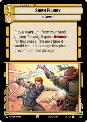 Lightly Played SWU Foil Shien Flurry - Foil Legends of the Force (LOF) Star Wars