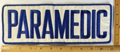 Vintage Paramedic 11  x 4  Back Iron On Patch EMT Ambulance Rescue Medical